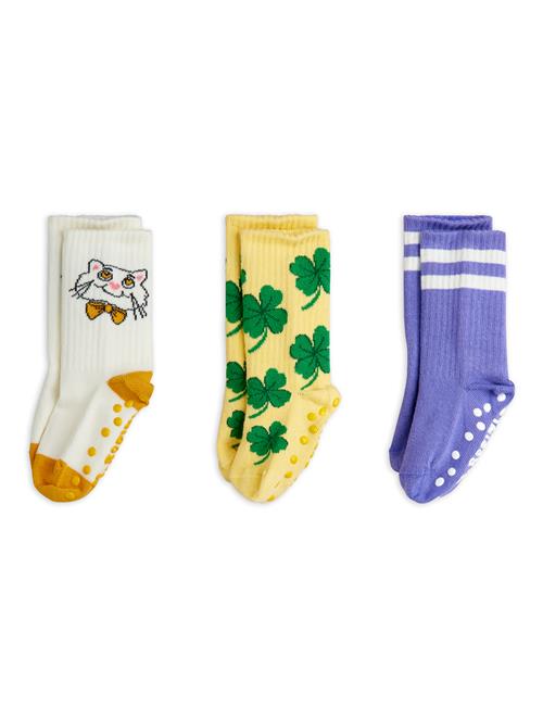 Mini Rodini Cat 3-pak Skridsikre Sokker  Multi 20-23 EU  Hvid  20-23 EU  Unisex
