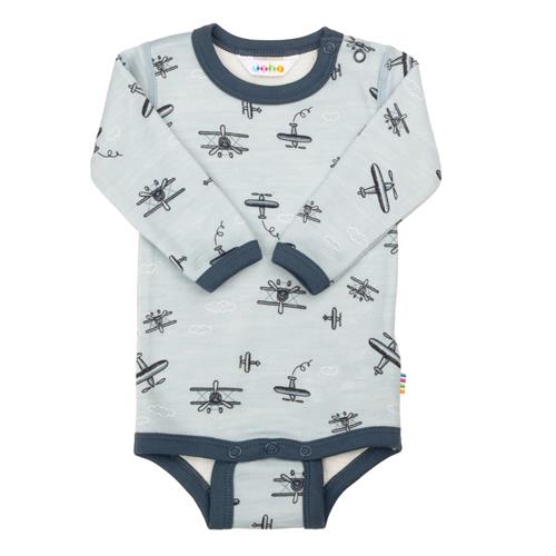 Joha Uldbaby Body Light Blue  Light blue-80 cm Wool Blå  80 cm  mand