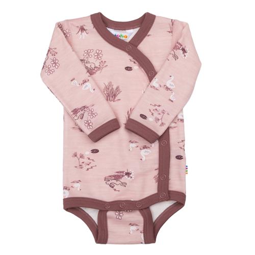 Joha Babyuld Body Med Sidelukning Light Pink  Light Pink-50 cm Wool Lyserød  50 cm  kvinde