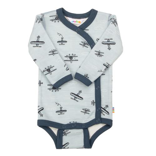 Joha Babyuld Body Med Sidelukning Light Blue  Light blue-50 cm Wool Blå  50 cm  mand