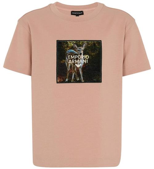 Se Emporio Armani T-shirt - Mahogany Rose m. Print ved KidsWorld