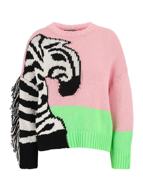 Essentiel Antwerp Pullover 'Higital'  kiwi / lyserød / sort / hvid