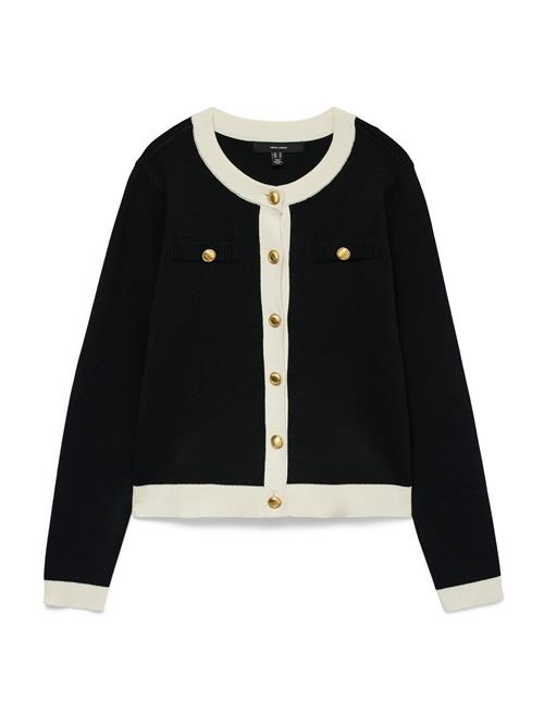 VERO MODA Cardigan 'VMOLI'  sort / hvid