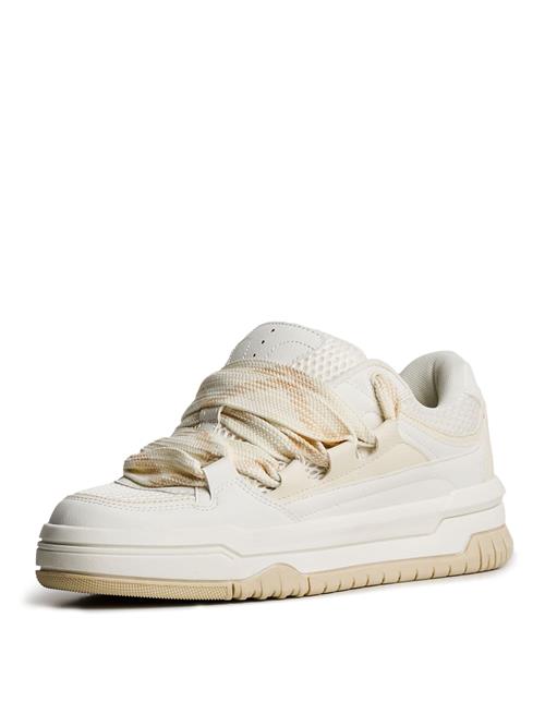 Bershka Sneaker low  lysebeige / hvid