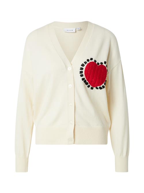 VILA Cardigan 'VILUCINA'  beige / rød / sort