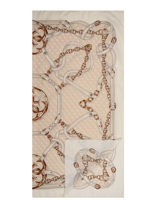 GUESS Tørklæde 'NOELLE PRINTED KEFIAH 130X130'  beige / elfenben / kit / brun