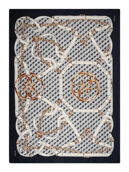 GUESS Tørklæde 'NOELLE PRINTED KEFIAH 130X130'  marin / guld / perlehvid