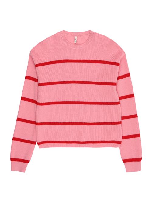Se ONLY GIRLS Pullover 'KOGFRANCA'  lyserød / rød ved About You