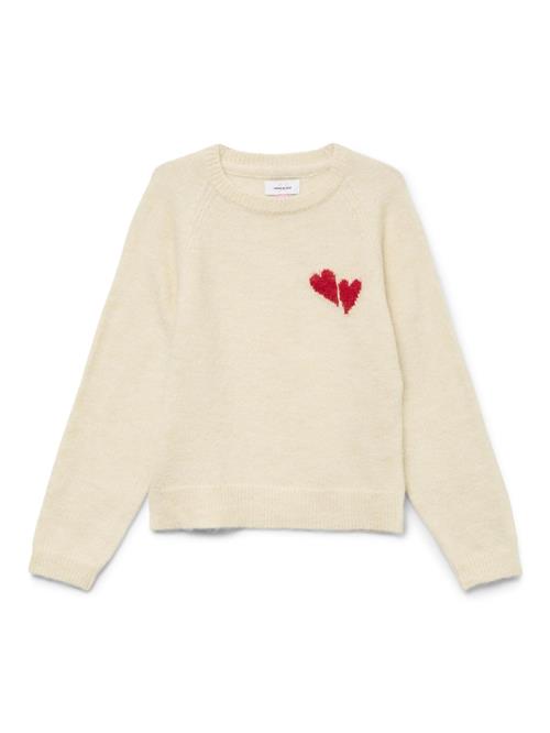 Se Vero Moda Girl Pullover 'VMBam'  rød / offwhite ved About You