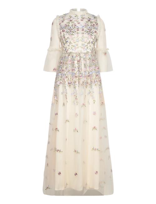 Nicolina Long Sleeved Lace Maxi Dress Malina Cream
