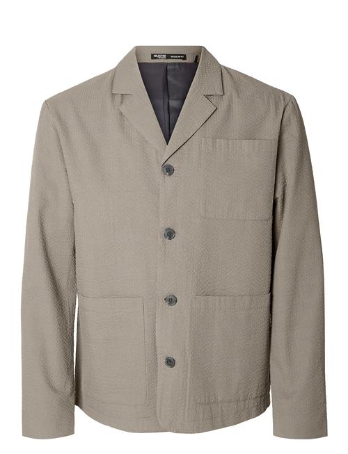 Se Slh-Smith Seersucker Hybrid Blz Selected Beige ved Booztlet