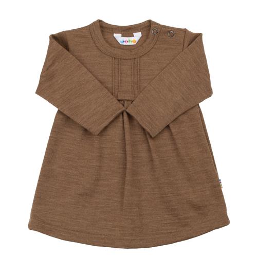 Joha Kjole I Uld Warm Brown  Warm brown-100 cm Wool Brun  100 cm  kvinde