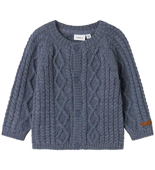 Name It Cardigan - Uld - Strik - NbmWrilla - Folkstone Gray