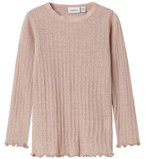 Name It Bluse - Uld/Silke - Rib - NmfWossa - Shadow Gray