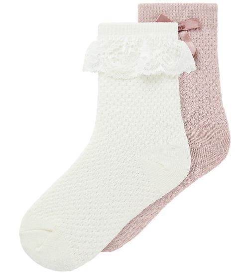 Name It Strømper - 2-pak - Uld/Bomuld - NmfWakma - Snow White/1x