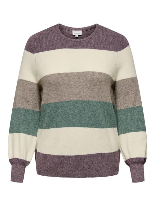 ONLY Carmakoma Pullover 'CARNew '  brun-meleret / gran / lilla-meleret / hvid