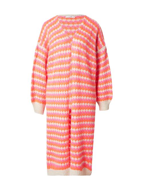 Hailys Lang cardigan 'Hi44lda'  mørkeorange / pink / hvid