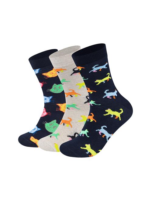 Happy Socks Sokker 'Kitten Love'  mørkeblå / blandingsfarvet