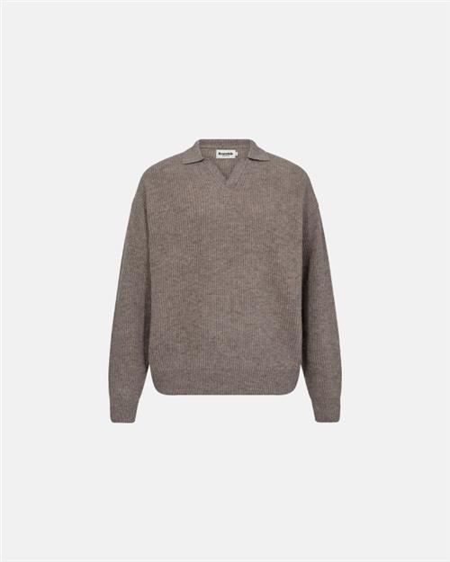 Polo i strik "kane" | Uld | Sand