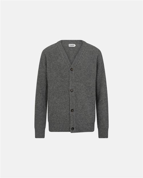 Strik cardigan ´kyle´ | Uld | Grå melange