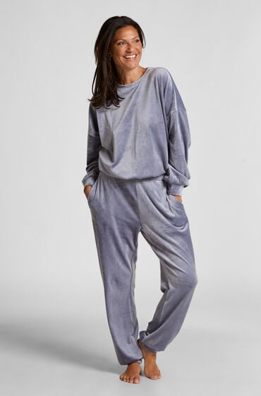 Hunkemöller Joggingbukser Velours Blå