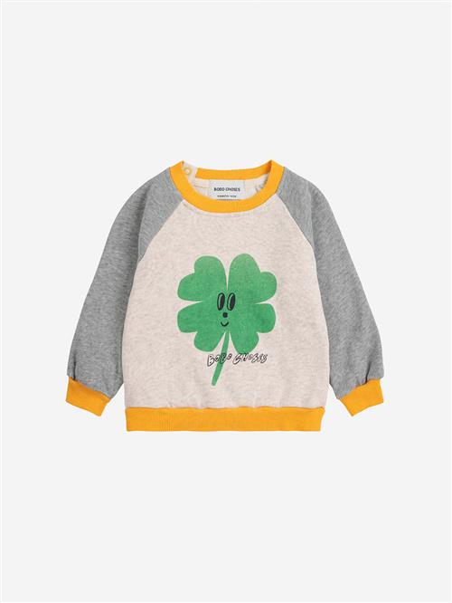 Bobo Choses Lucky Clover Sweatshirt Light Heather Grey  Light Heather Grey 18 Months  Grå  18 måneder  Unisex