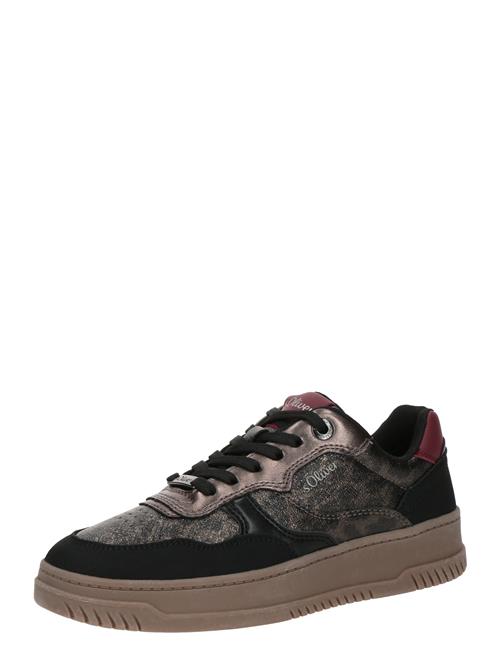 s.Oliver Sneaker low  mørkebrun / bronze / rustrød / sort