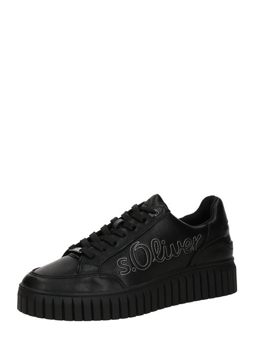 s.Oliver Sneaker low  sort / sølv