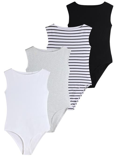 The Set Shirtbody  grå-meleret / sort / hvid