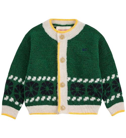 Bobo Choses Cardigan - Strik - Uld - Kaleidoscope jacquard - Grø