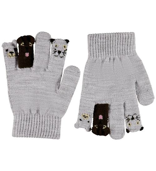 Molo Handsker - Strik - Kaapo - Grey Melange m. Dyr