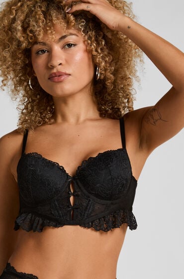 Hunkemöller Posie formstøbt longline bøjle-bh Sort