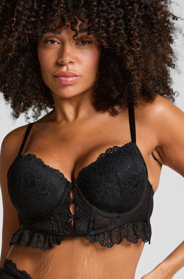 Hunkemöller Posie formstøbt longline bøjle-bh sort