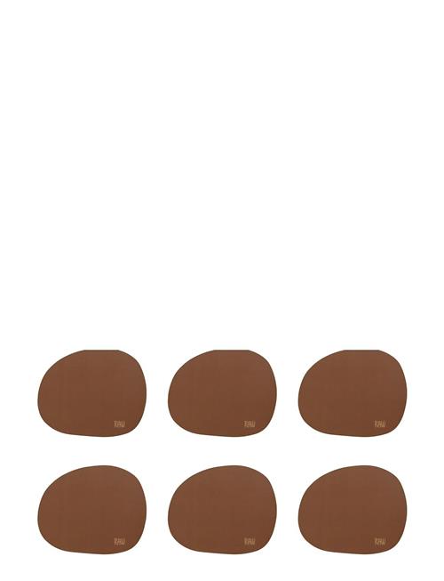 Raw - Silic Coaster Mocca 12,2X10 Cm 6 Pcs. Pack Aida Brown