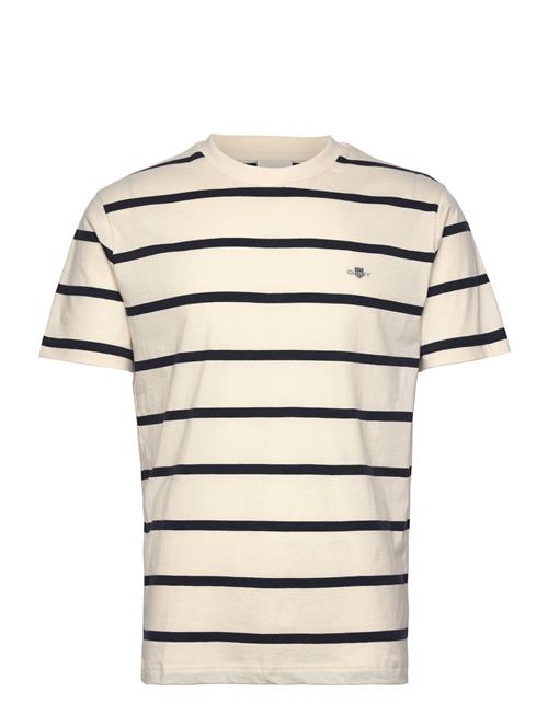 Striped Ss T-Shirt GANT Cream