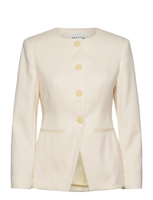 Nilla Round Neck Fitted Blazer Malina White