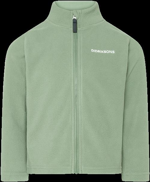 Didriksons Monte Kids 10 Jumper Med Fuld Lynlås Light Moss  Light Moss-130 cm  Grøn  130 cm  Unisex