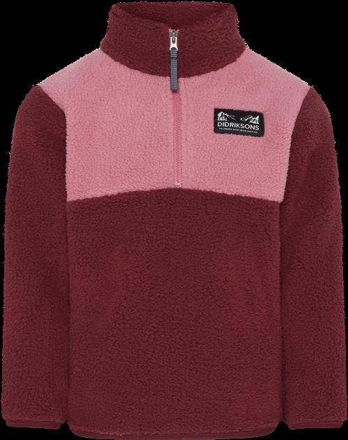 Didriksons Gosig Kids Jumper Med Halv Lynlås Anemon Red  Anemon Red-130 cm  Rød  130 cm  Unisex