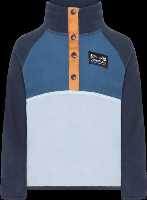 Didriksons Monte Kids 4 Jumper Med Halv Knap Cloud Blue  Cloud Blue-120 cm  Blå  120 cm  Unisex
