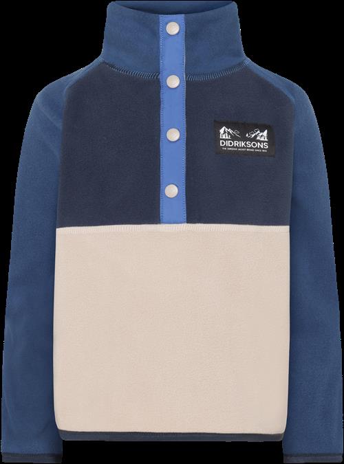 Didriksons Monte Kids 4 Jumper Med Halv Knap Beach Beige  Beach beige-130 cm  Beige  130 cm  Unisex