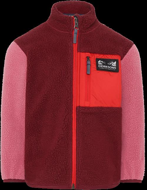 Didriksons Anten Kids Jumper Med Fuld Lynlås Anemon Red  Anemon Red-140 cm  Rød  140 cm  Unisex
