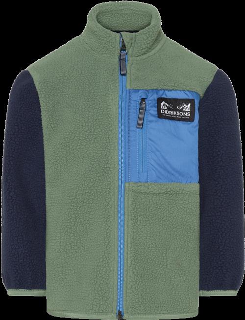 Didriksons Anten Kids Jumper Med Fuld Lynlås Light Moss  Light Moss-130 cm  Grøn  130 cm  Unisex