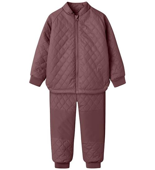 Name It Termotøj m. Fleece - PU - NmfMud - Rose Brown