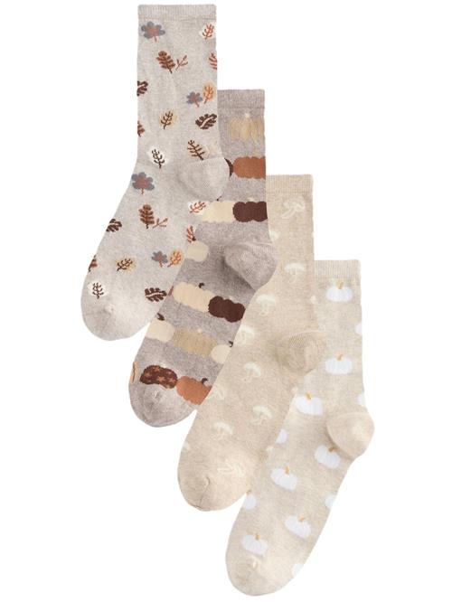Next Sokker  beige / kit / brokade / mørkebrun