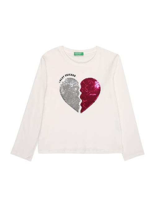 UNITED COLORS OF BENETTON Bluser & t-shirts  magenta / sort / sølv / offwhite