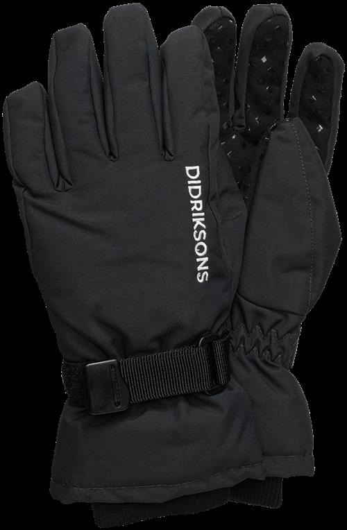 Didriksons Biggles 3 Handsker Black  Black-6-8 Y  Sort  6-8 år  Unisex