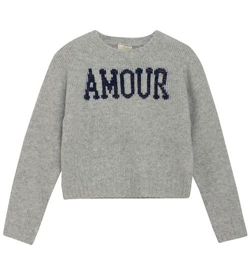 Creamie Bluse - Strik - Pullover Knit - Light Grey Melange