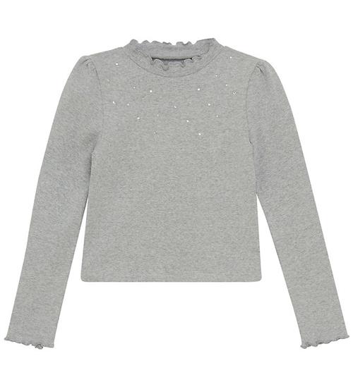 Creamie Bluse - Rib - Light Grey Melange