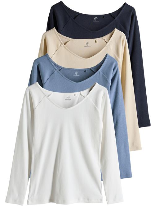 The Set Shirts  beige / blå / marin / hvid