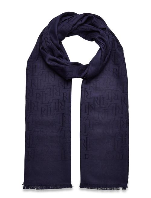 Logo Cotton-Blend-Jacquard Scarf Lauren Ralph Lauren Navy